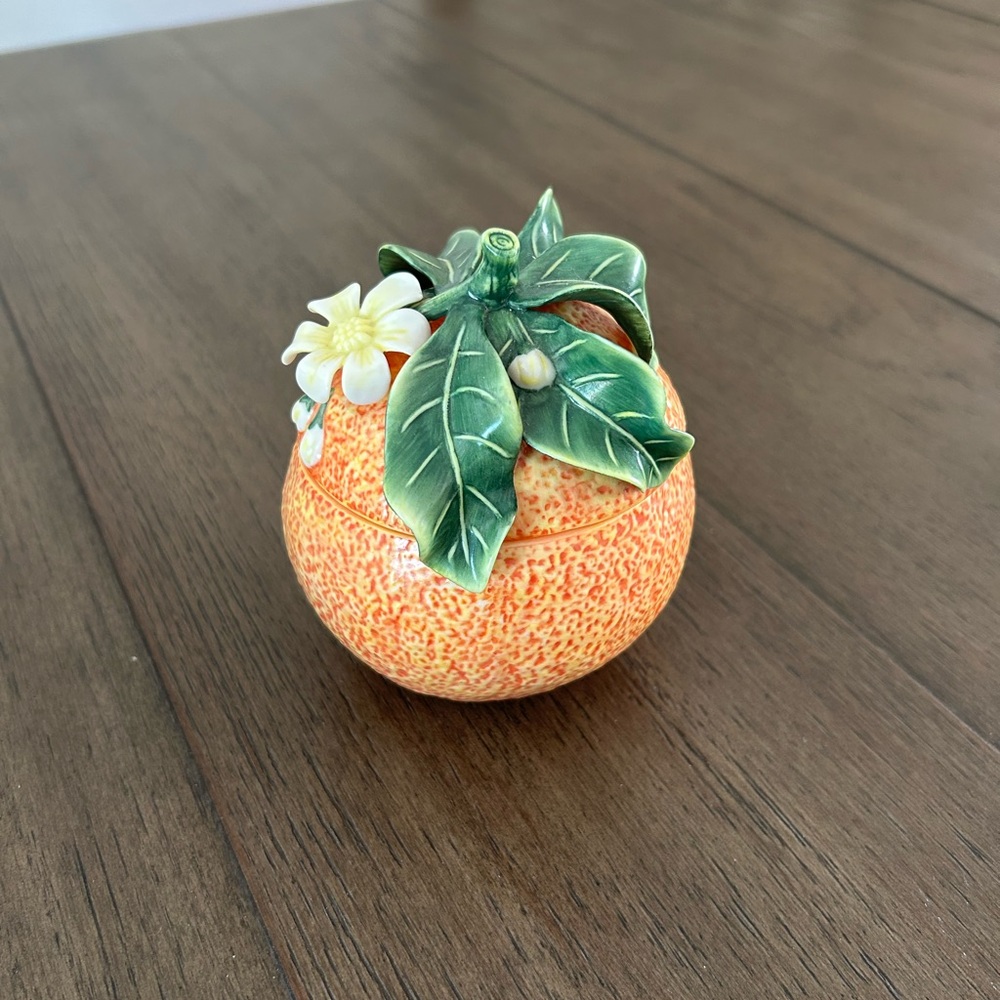 Orange Ceramic Decorative Box